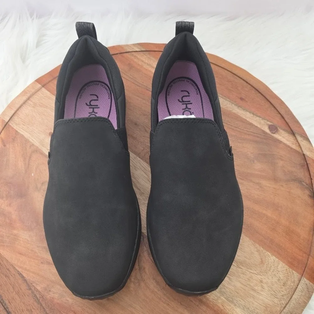 Ryka Echo Slip On‎ Black Casual Walking Shoes Womens 7.5 M RE-ZORB LITE Sneakers